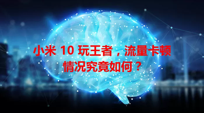小米 10 玩王者，流量卡顿情况究竟如何？