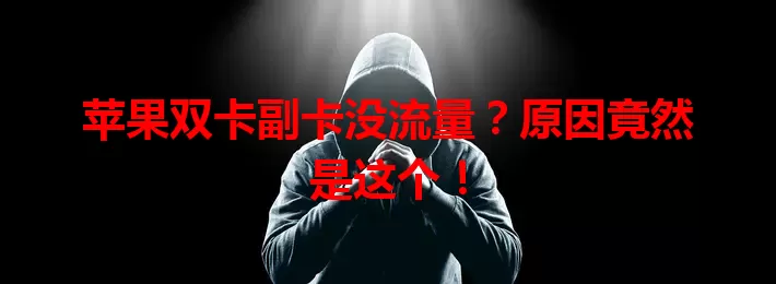 苹果双卡副卡没流量？原因竟然是这个！