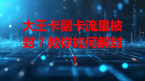 大王卡副卡流量被封？教你如何解封！