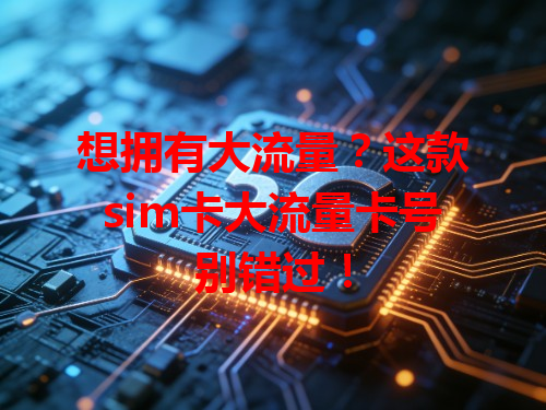 想拥有大流量？这款sim卡大流量卡号别错过！