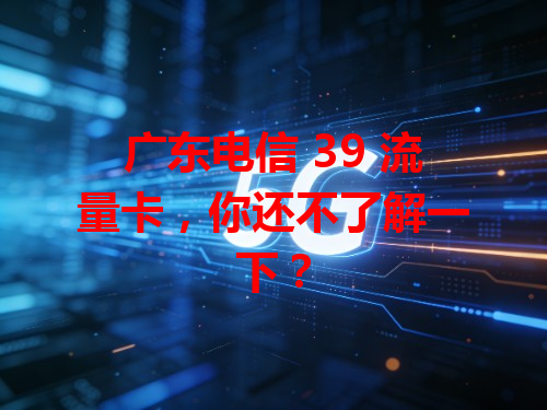 广东电信 39 流量卡，你还不了解一下？
