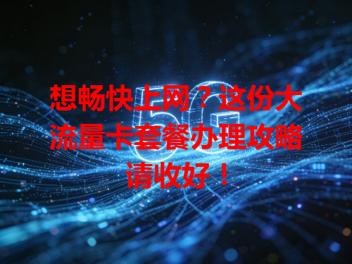 想畅快上网？这份大流量卡套餐办理攻略请收好！