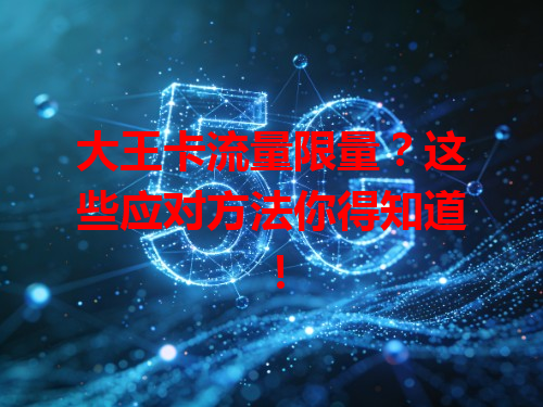 大王卡流量限量？这些应对方法你得知道！