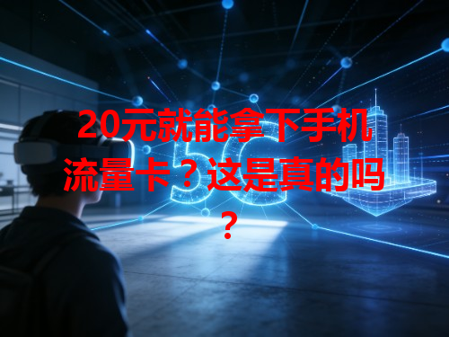 20元就能拿下手机流量卡？这是真的吗？