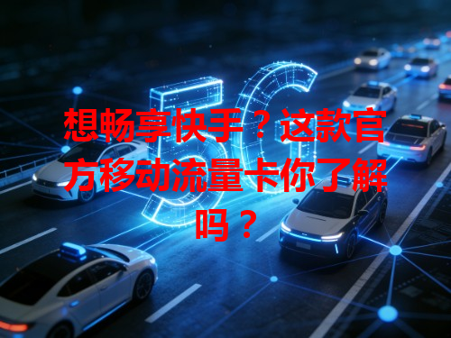 想畅享快手？这款官方移动流量卡你了解吗？