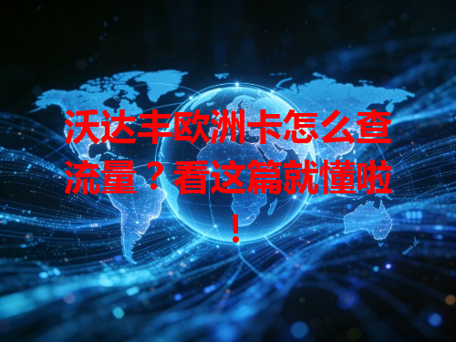 沃达丰欧洲卡怎么查流量？看这篇就懂啦！