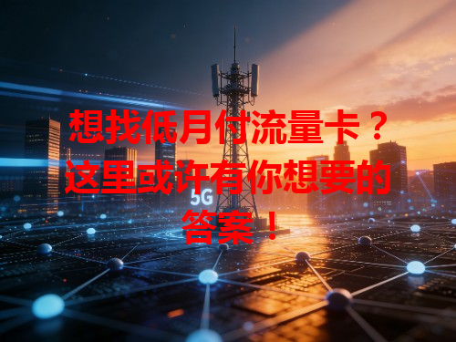 想找低月付流量卡？这里或许有你想要的答案！