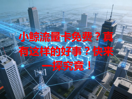 小鲸流量卡免费？真有这样的好事？快来一探究竟！