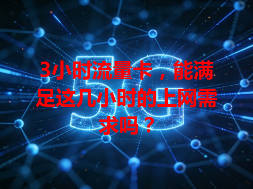3小时流量卡，能满足这几小时的上网需求吗？