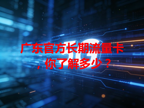广东官方长期流量卡，你了解多少？