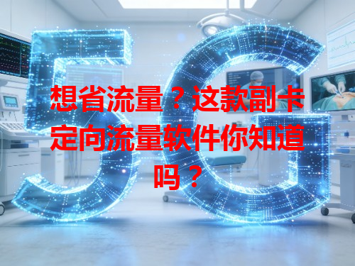 想省流量？这款副卡定向流量软件你知道吗？