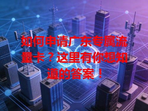 如何申请广东专属流量卡？这里有你想知道的答案！