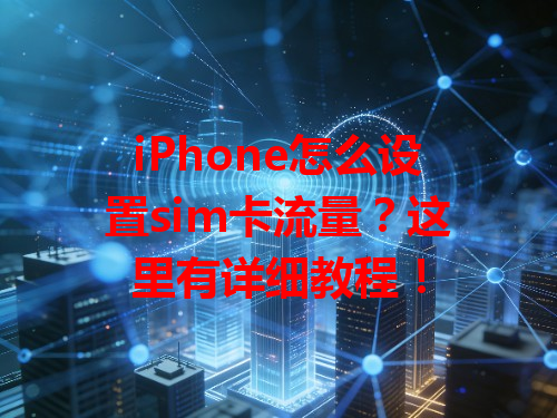 iPhone怎么设置sim卡流量？这里有详细教程！