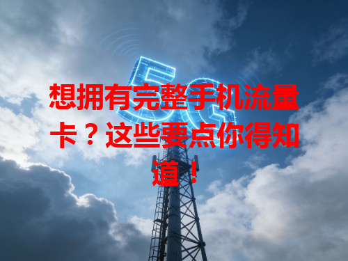 想拥有完整手机流量卡？这些要点你得知道！
