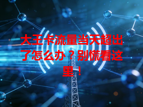 大王卡流量当天超出了怎么办？别慌看这里！
