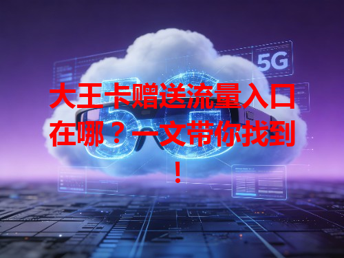 大王卡赠送流量入口在哪？一文带你找到！