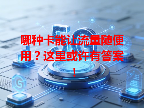 哪种卡能让流量随便用？这里或许有答案！