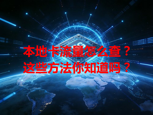 本地卡流量怎么查？这些方法你知道吗？
