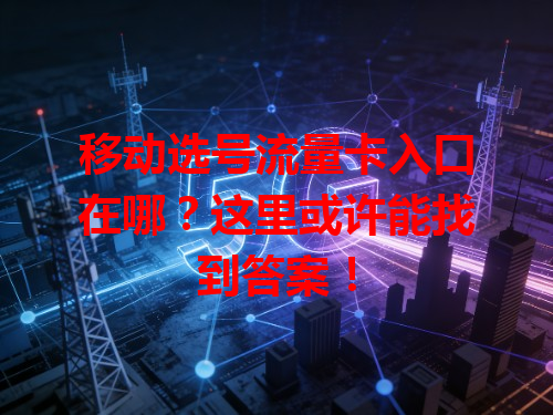 移动选号流量卡入口在哪？这里或许能找到答案！