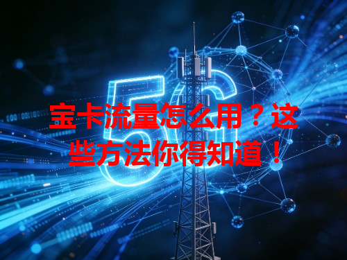 宝卡流量怎么用？这些方法你得知道！