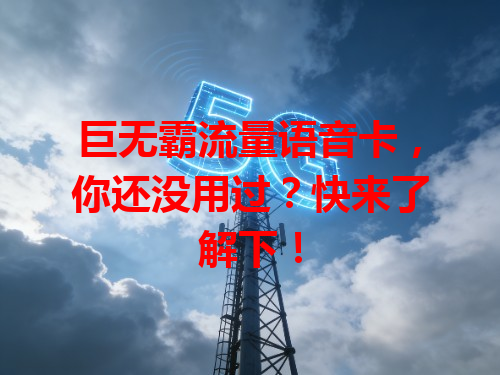 巨无霸流量语音卡，你还没用过？快来了解下！