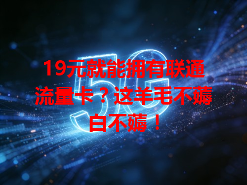 19元就能拥有联通流量卡？这羊毛不薅白不薅！
