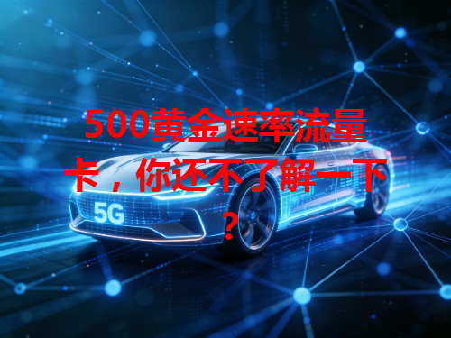 500黄金速率流量卡，你还不了解一下？