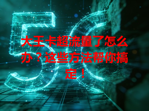 大王卡超流量了怎么办？这些方法帮你搞定！