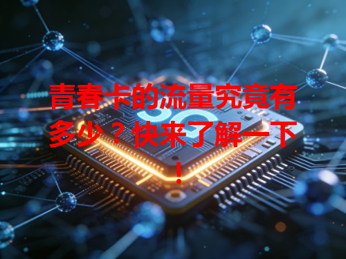 青春卡的流量究竟有多少？快来了解一下！