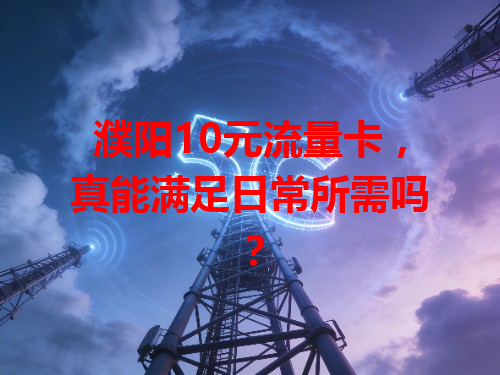濮阳10元流量卡，真能满足日常所需吗？