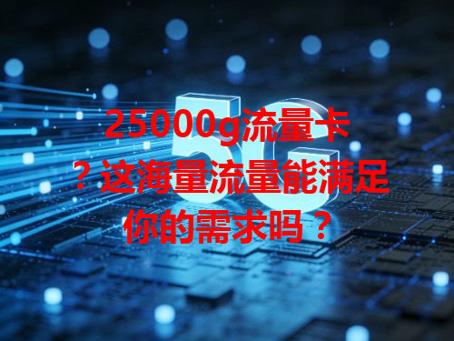 25000g流量卡？这海量流量能满足你的需求吗？