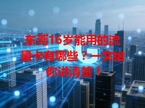 东莞16岁能用的流量卡有哪些？一文给你讲清楚！