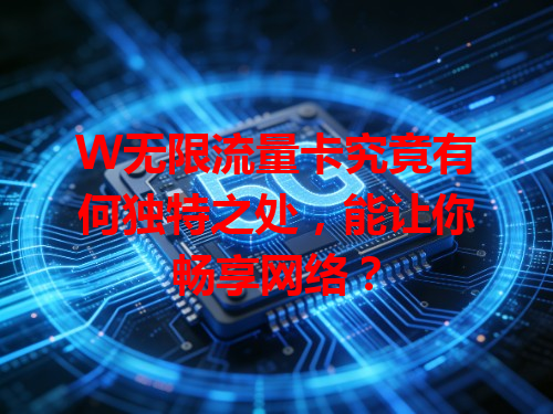 W无限流量卡究竟有何独特之处，能让你畅享网络？