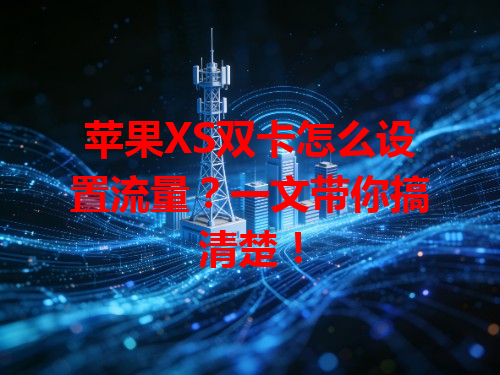 苹果XS双卡怎么设置流量？一文带你搞清楚！