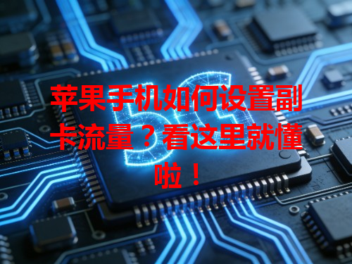 苹果手机如何设置副卡流量？看这里就懂啦！