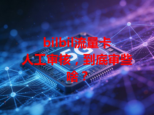 bilbil流量卡人工审核，到底审些啥？