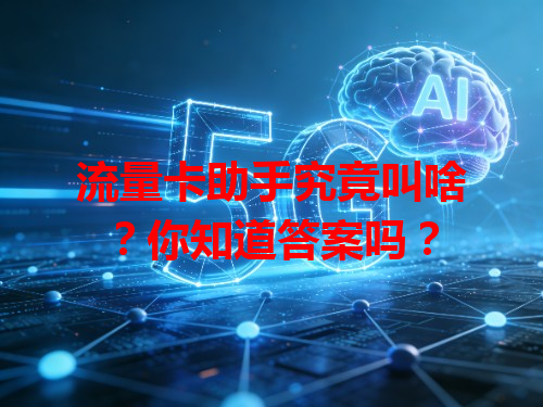 流量卡助手究竟叫啥？你知道答案吗？