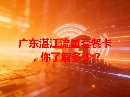 广东湛江流量套餐卡，你了解多少？
