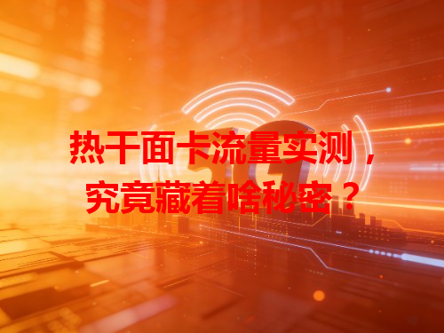 热干面卡流量实测，究竟藏着啥秘密？