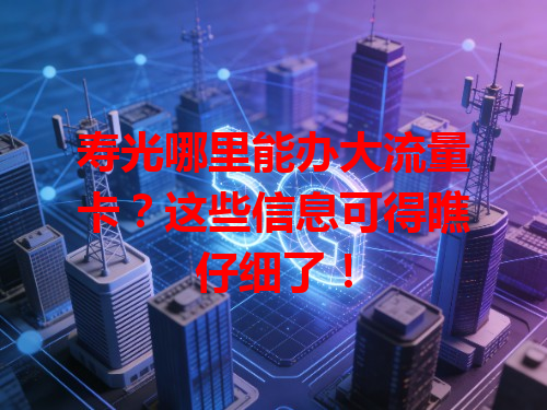 寿光哪里能办大流量卡？这些信息可得瞧仔细了！