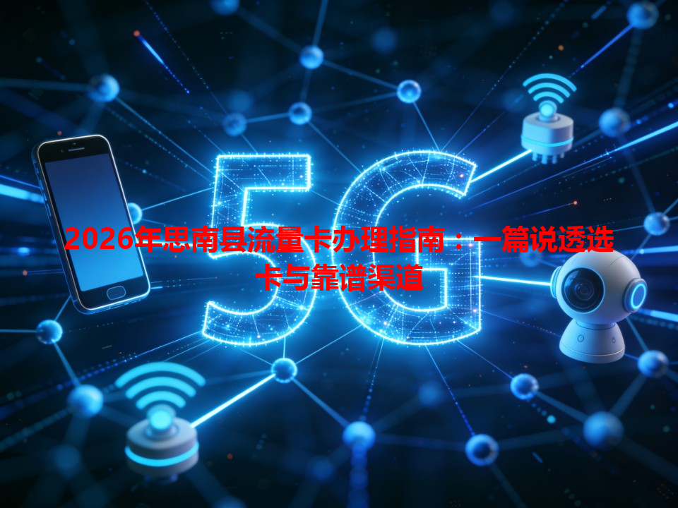 2026年思南县流量卡办理指南：一篇说透选卡与靠谱渠道