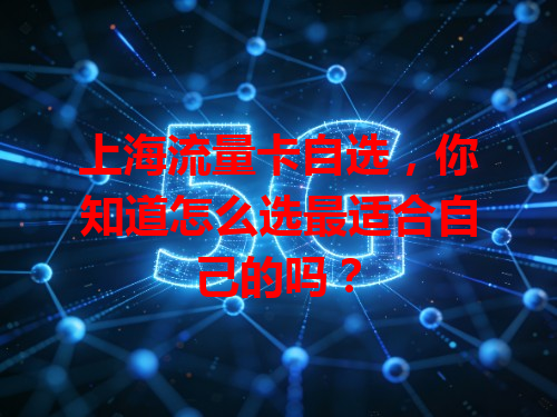 上海流量卡自选，你知道怎么选最适合自己的吗？