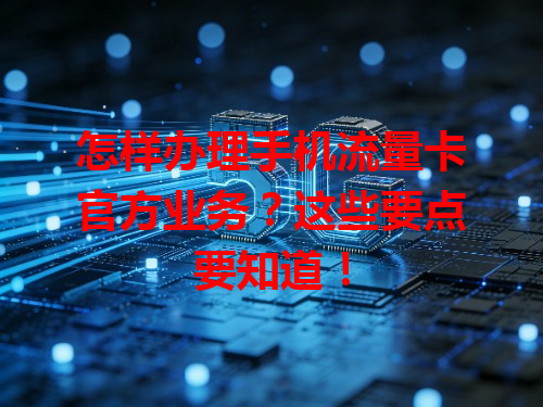 怎样办理手机流量卡官方业务？这些要点要知道！