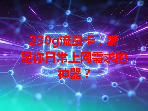 230g流量卡，满足你日常上网需求的神器？