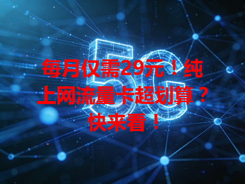每月仅需29元！纯上网流量卡超划算？快来看！