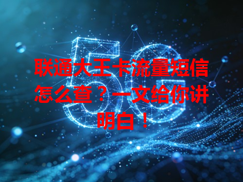 联通大王卡流量短信怎么查？一文给你讲明白！