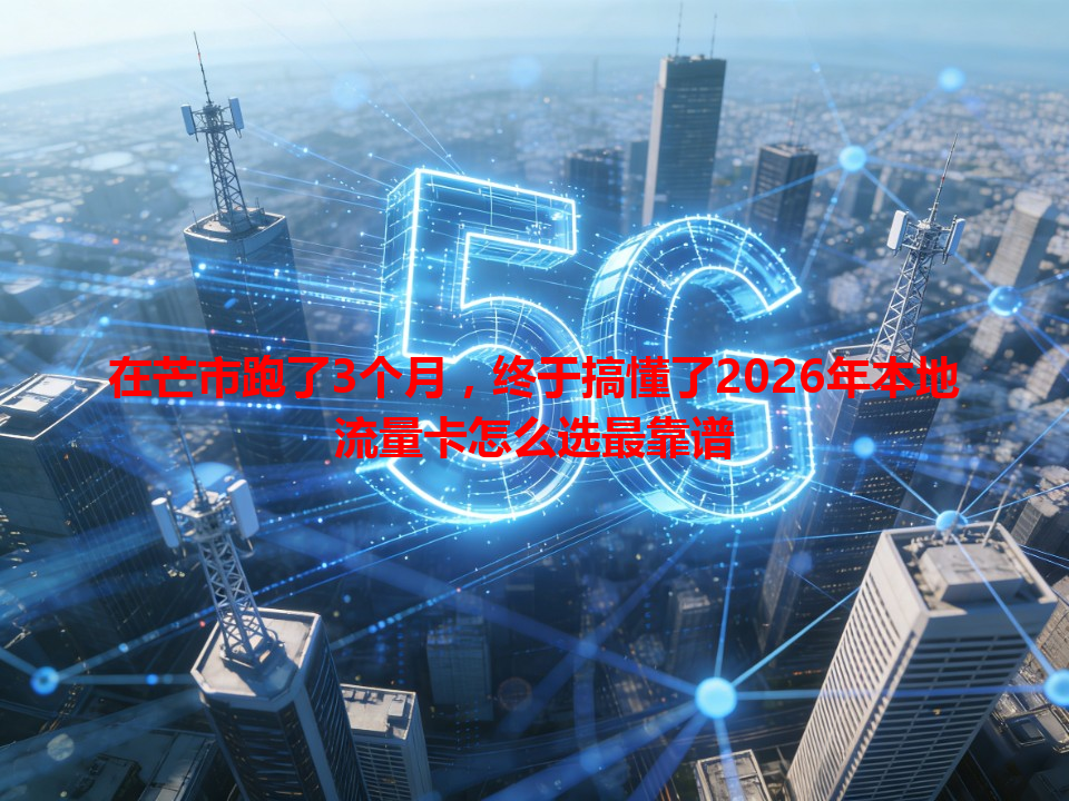 在芒市跑了3个月，终于搞懂了2026年本地流量卡怎么选最靠谱