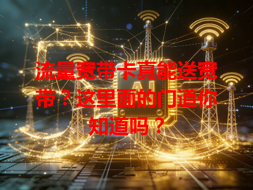 流量宽带卡真能送宽带？这里面的门道你知道吗？