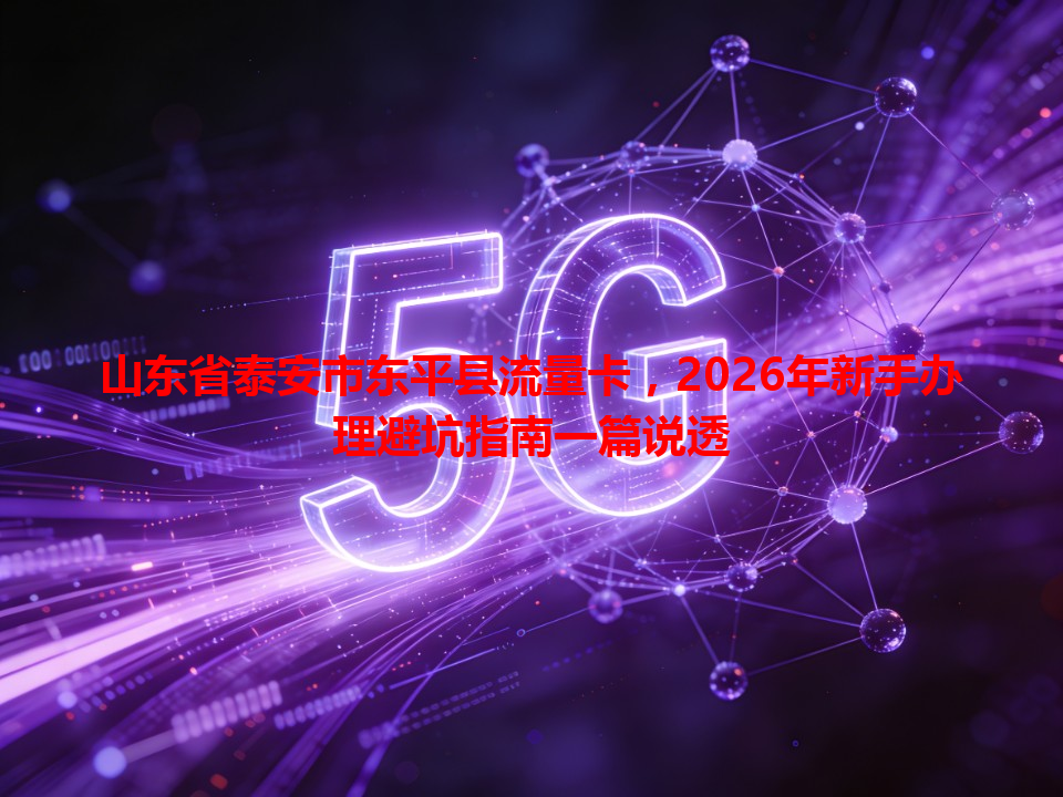 山东省泰安市东平县流量卡，2026年新手办理避坑指南一篇说透