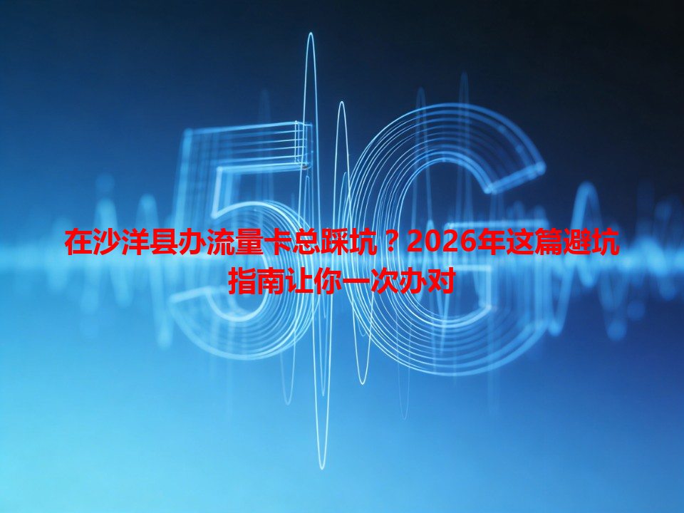 在沙洋县办流量卡总踩坑？2026年这篇避坑指南让你一次办对